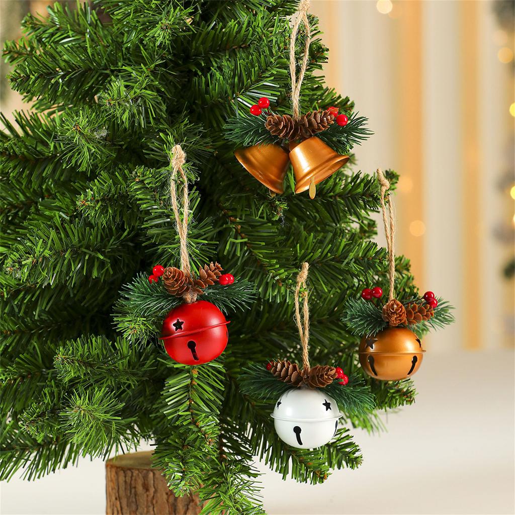 5PCS Christmas Bells Hanging Decoration Set Easy Installation for Door Porch Window Christmas Tree Decoration