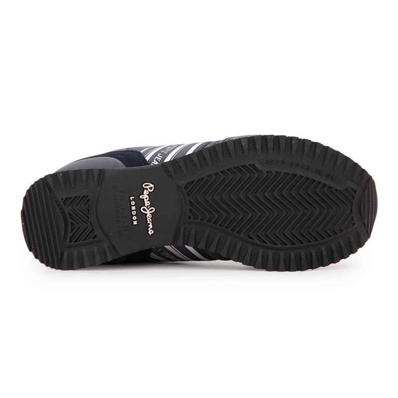 Baskets navy à lacets intérieur rose pastel Femme PEPE JEANS