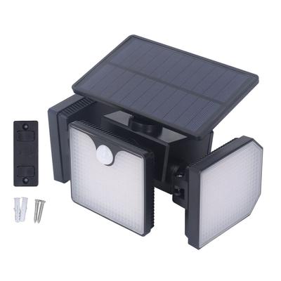 Solar Outdoor Lights 260LM 230 LED Security Lights 3 Heads Built In Solar Panel IP65 Waterproof 2200mAh for Garage Yard