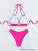 2025 Stylish Chain-Detail Split Bikini Swimsuit - European/American Women's Swimwear