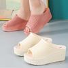 High Heeled Slippers Women's Summer Thick Bottom Slope Heel Fashion Outside Wear Princess Wind Increase Sandals Non-slip Breathable Home Slippers