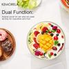 KEMORELA Große Salatschüssel aus klarem Glas - Modernes rundes Design für Eiscreme, Kuchen, Obst und Gemüse, Mikrowellen- und spülmaschinenfest