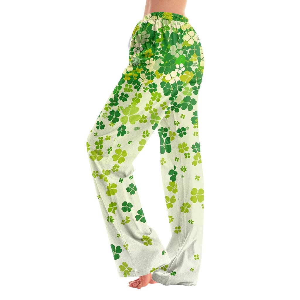 Pajama Pants Sleepwear Casual Drawstring Elastic Waist Pants Comfy Straight Yoga Loose Trousers