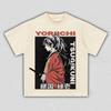 Demon Slayer Yoriichi Tsugikuni Anime Print T-shirt, Unisex Cool Manga Art Graphic Tee, Casual Streetwear Short Sleeve Top