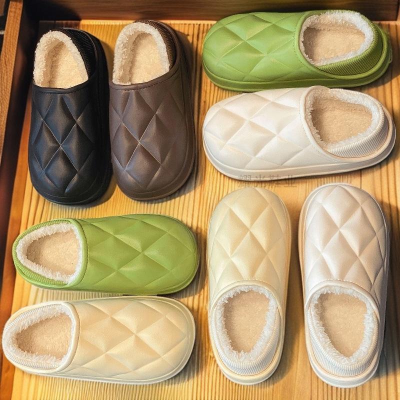 

Cotton slippers women s winter bag and indoor home can be worn outside non-slip and warm couples stepping on shit slippers men Shoe size 44-45 Recommended 43-44 feet