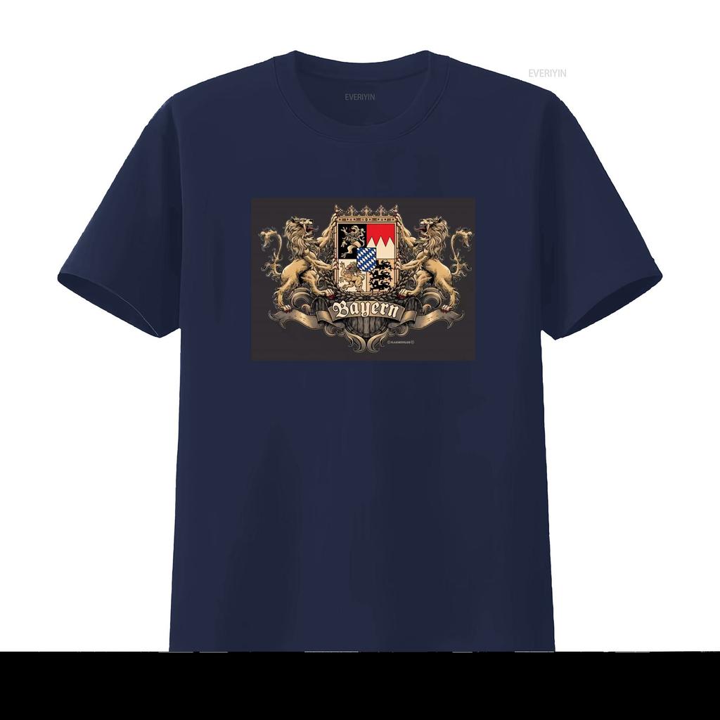 Męska Koszulka z Herbem Lwa Bawarii Unikalny Design z Napisami Idealna dla Mężczyzn Wysoka Jakość vintage Prana homme Codzienna Miękka