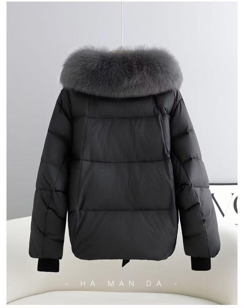 Big Fur Collar Down Cotton Coat Large Size Thickened Warm Jacket