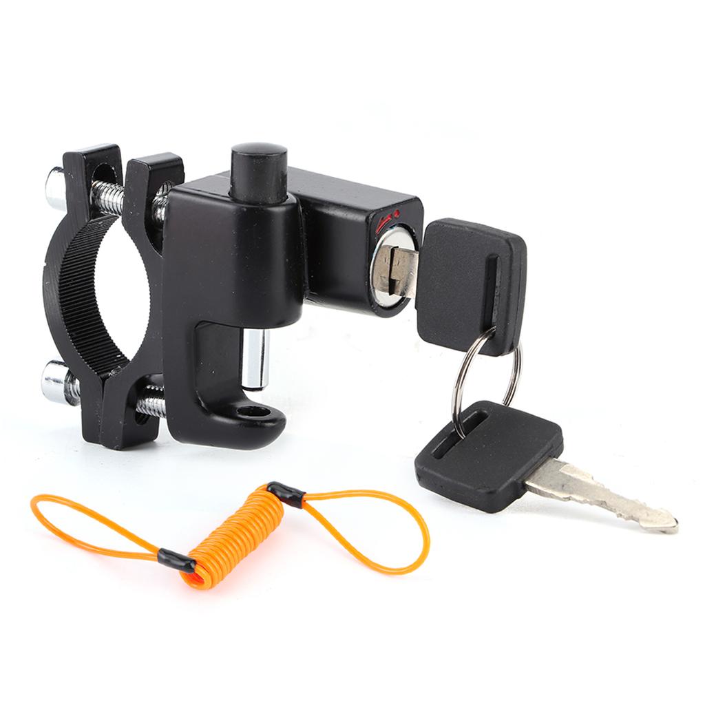 AntiTheft Universal Motorcycles Helmet Lock MultiFunctional Waterproof Fixed Lock Reminder Cable Kit with Bracket