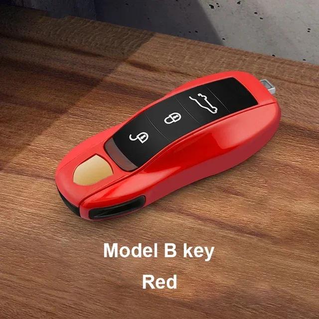 AABKV1 Solid Color ABS Car Key Case Cover Accessories For Porsche Panamera 2017 Cayenne 2018 2019 911 2020 2021 2022 2023 2024 Taycan