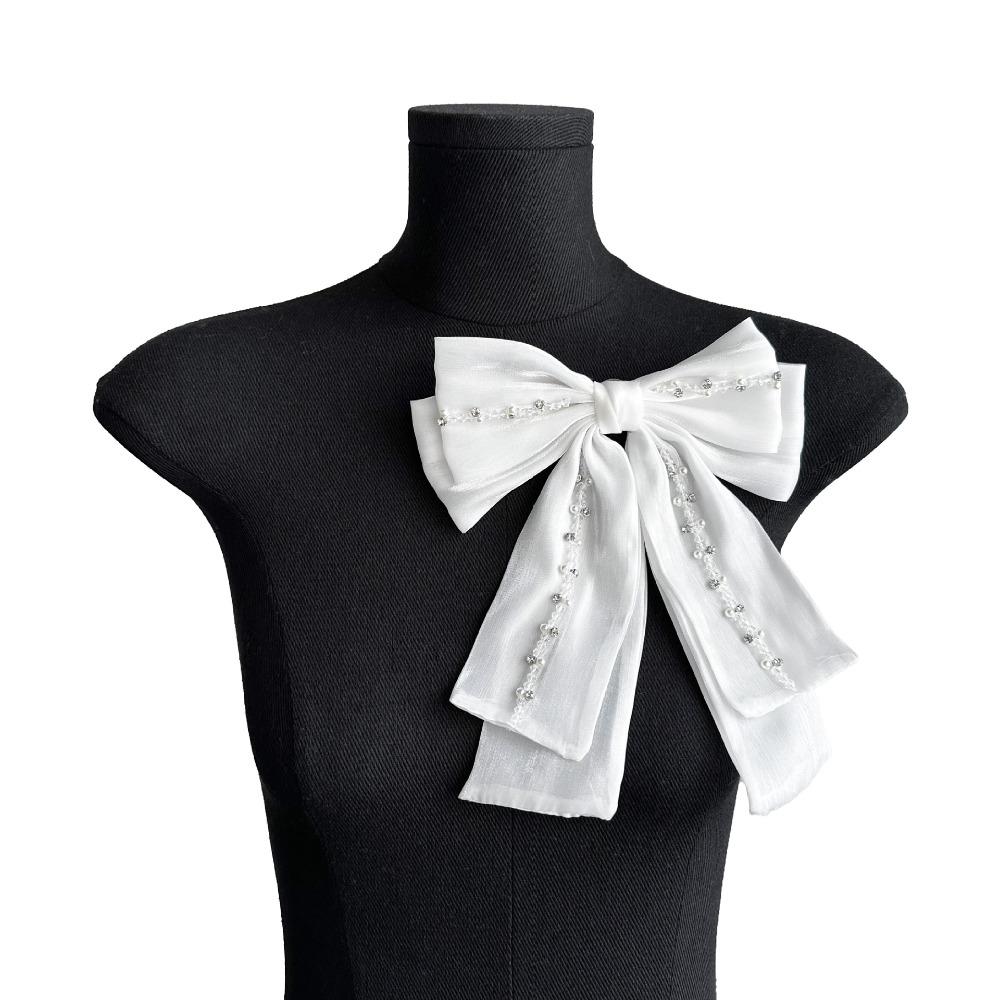 New Dingzhu Embroidered Fabric Patch Double Layer Bow Chest Flower Flower Cloth Sticker Dress DIY Decorative