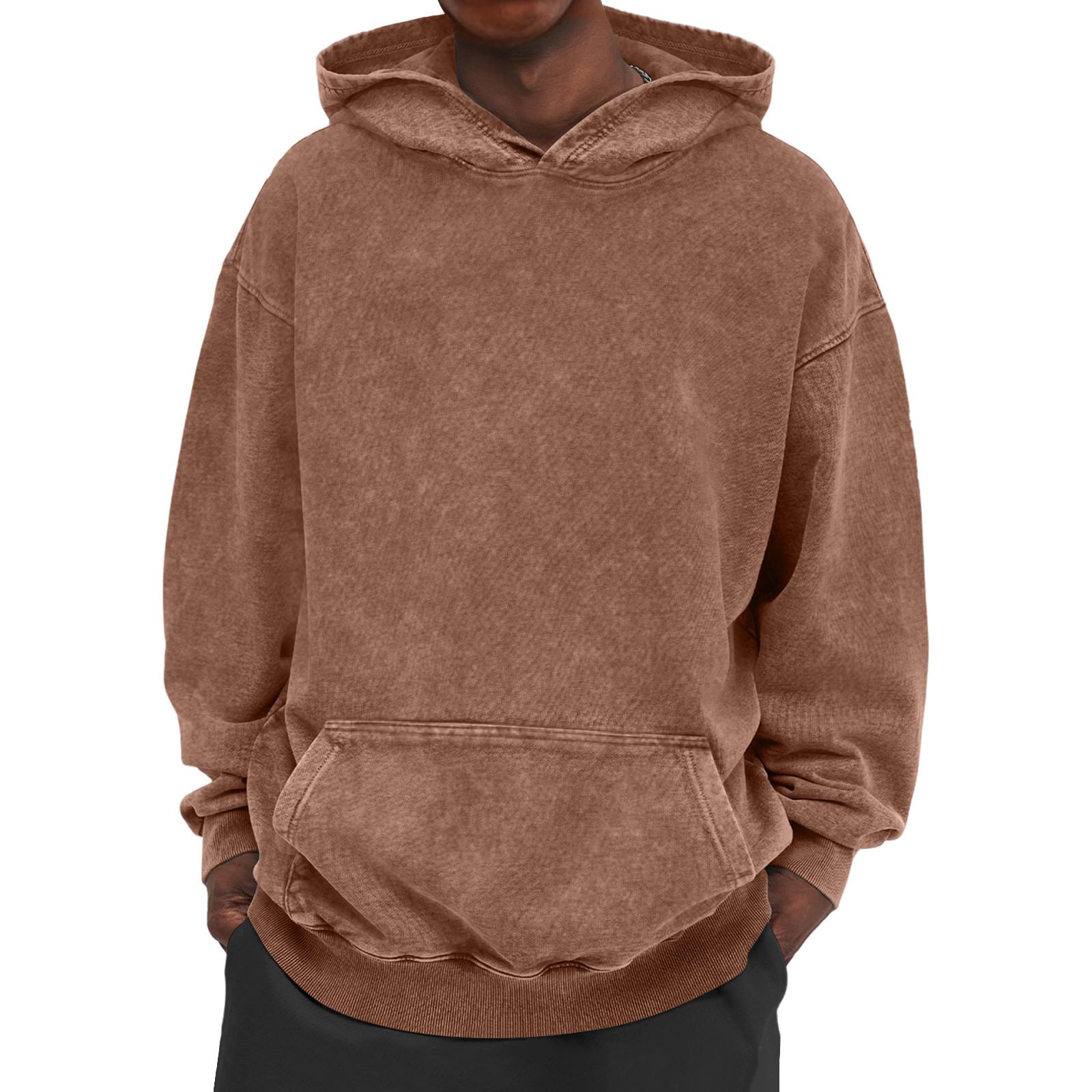 

Спортивный костюм с капюшоном, унисекс, одежда для бега, пуловер с длинными рукавами, толстовка с капюшоном L кофейный