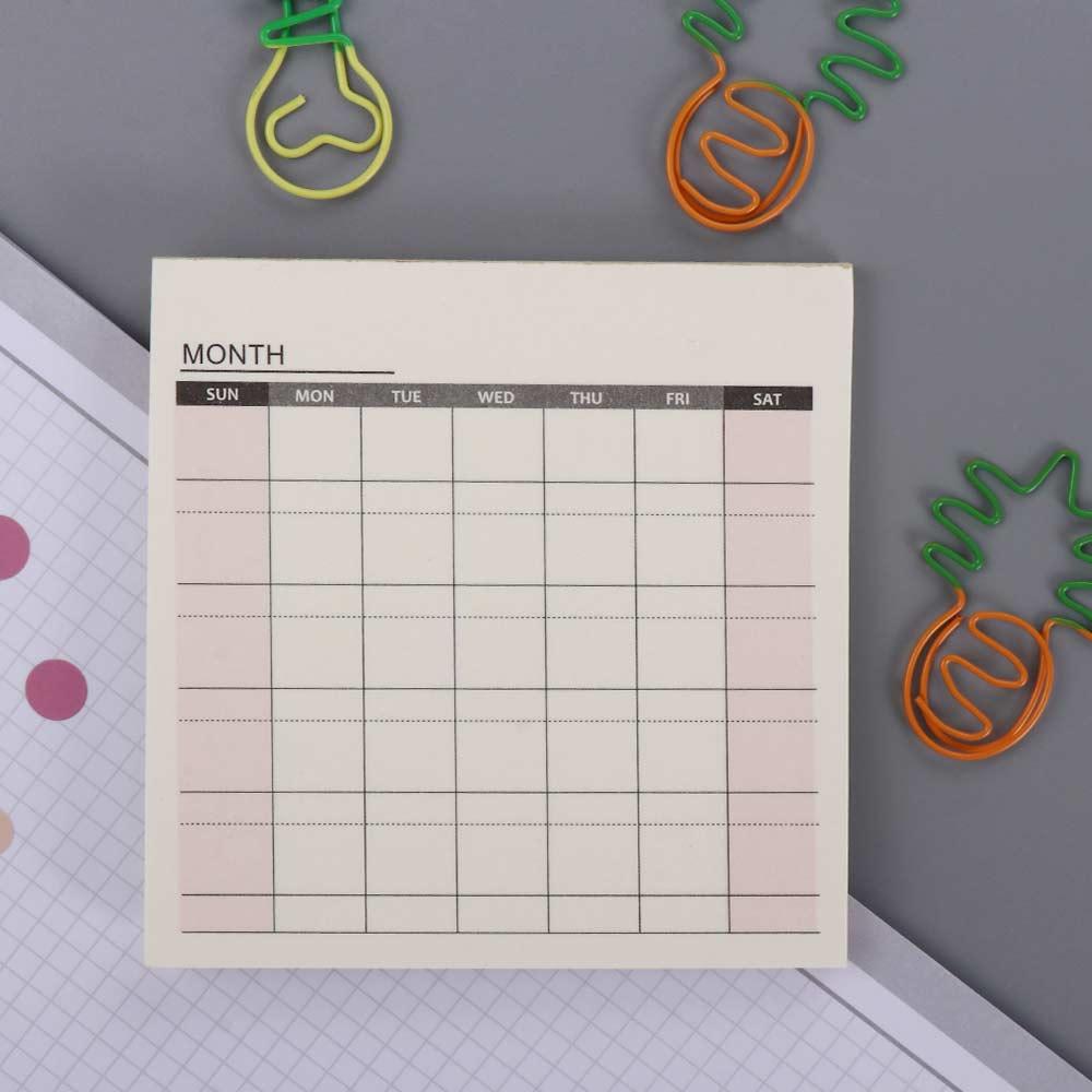 School Supplies Stationery Notebook Check List Month Planner Memo Pad Weekly Plan Daily Weekly