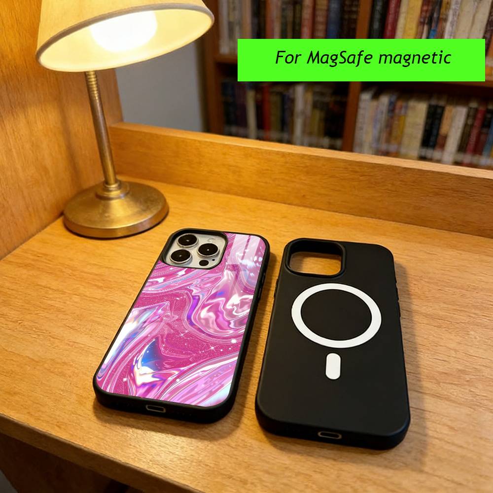 Pink glow for girls Phone Case For iPhone17,16,15,14,13,12,11 Plus,Pro Magnetic with Magsafe Wireless Charging