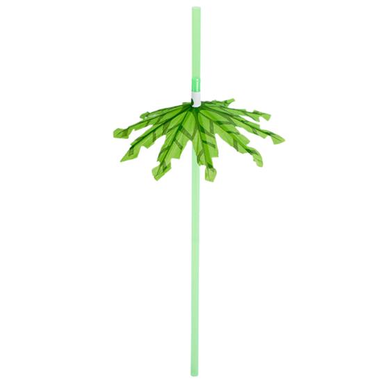 20Pcs Party Straws Hawaiian Style with Umbrella Coconut Palm Design Disposable Party Straws Perfect