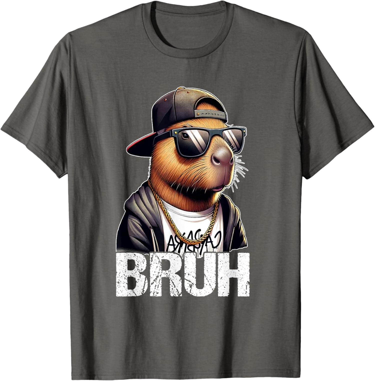 Bruh Sunglasses Design - Funny Capybara Lover Gift Unisex T-Shirt S разноцветный