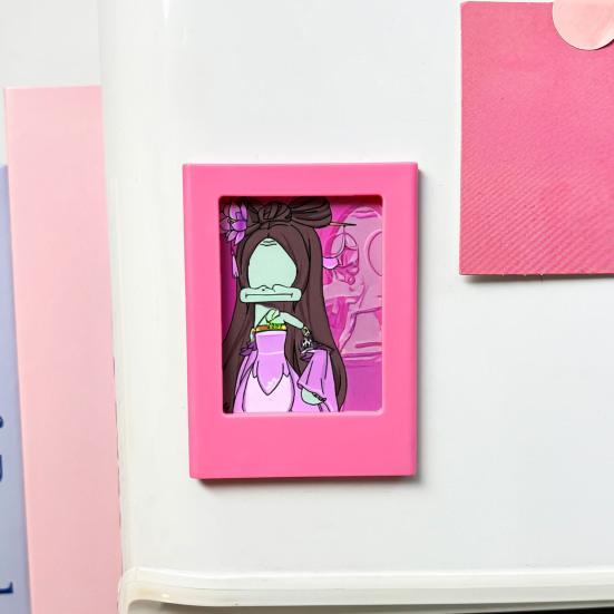 DIY Photo Frame Refrigerator Magnet 3-Inch Picture Holder Decorative Fridge Magnet Home Kitchen Office Whiteboard
