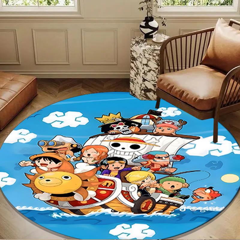 Classic Pirates Skull Crossbones Round Mat, Anti-slip Circle Carpet Chair Rug For livingroom,Bedroom, Doormat Home Decor Gift Christmas Gifts