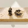 High-end Artificial Crystal Electroplated Brass Ear Buckles Are Elegant, Light Luxury and Niche Design Accessories