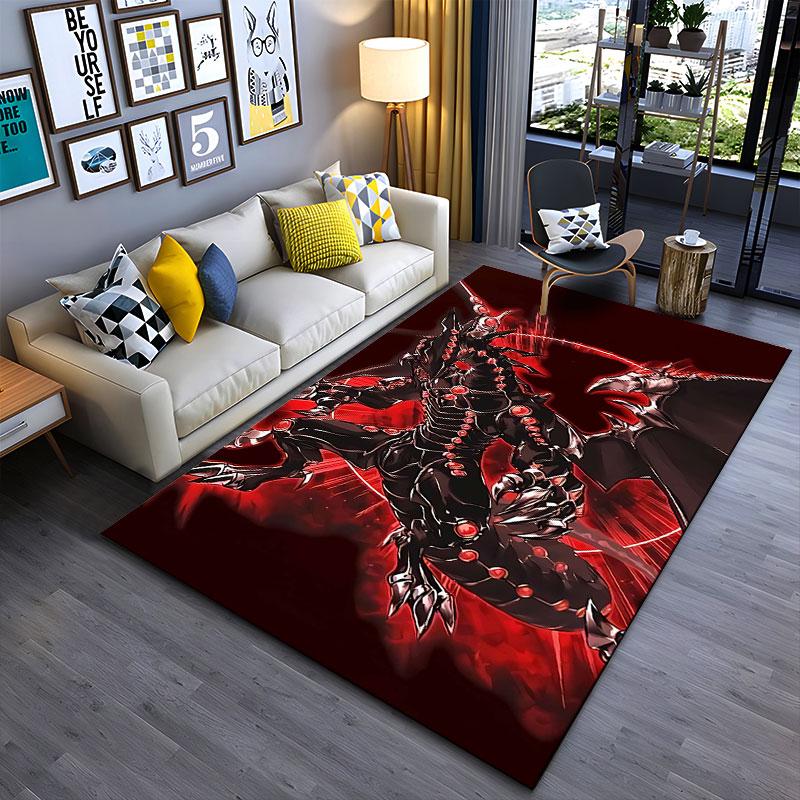 "Red Black Dragon Fantasy Rug" suitable as a non-slip mat for the living room or bedroom sofa