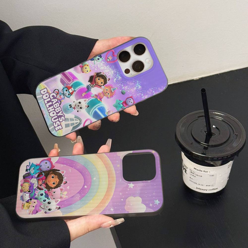 Cute G-Gabbys D-Dollhouses Soft Corrugated Phone Case For IPhone 11 12 13 14 15 16 17 Pro Max Plus Pro Shockproof Cover