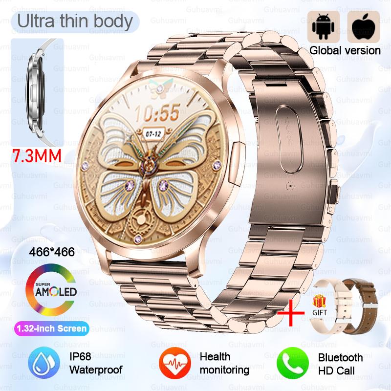 New Bluetooth Call Smart Watch AMOLED Screen Women Health Heart Rate Oximetry Monitor Waterproof Sports Smartwatches Woman