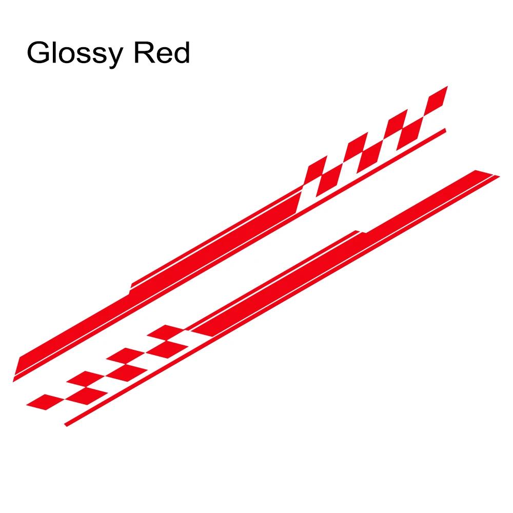 Car Body Side Skirt Stickers Sports Racing Striped Grid Pattern Vinyl Decals Auto Body Styling Decoration Stickers Accessories