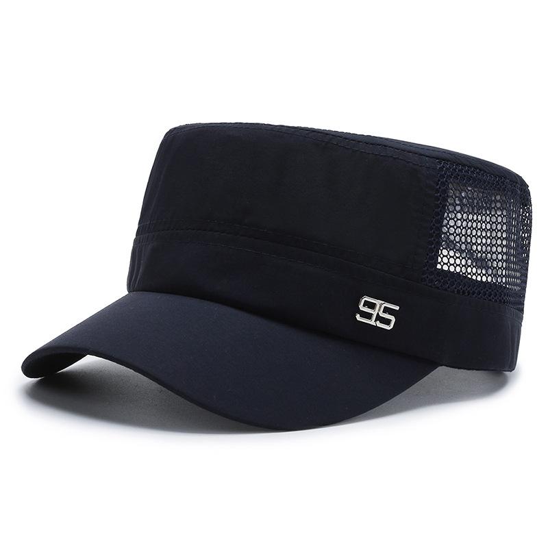 New Spring and Summer Men's Mesh Hat, Thin Breathable Middle-aged and Elderly Hat, Sunshade and Sunscreen, Casual Summer Flat Top Hat
