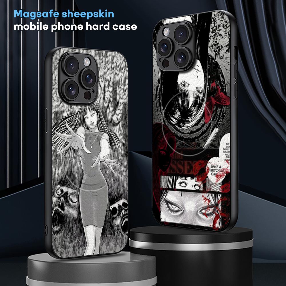 Thriller Cool Tomie Junji Anime Phone Case For iPhone 17 16 15 14 13 12 11 Plus Pro Max  High-end Luxury Magsafe Sheepskin