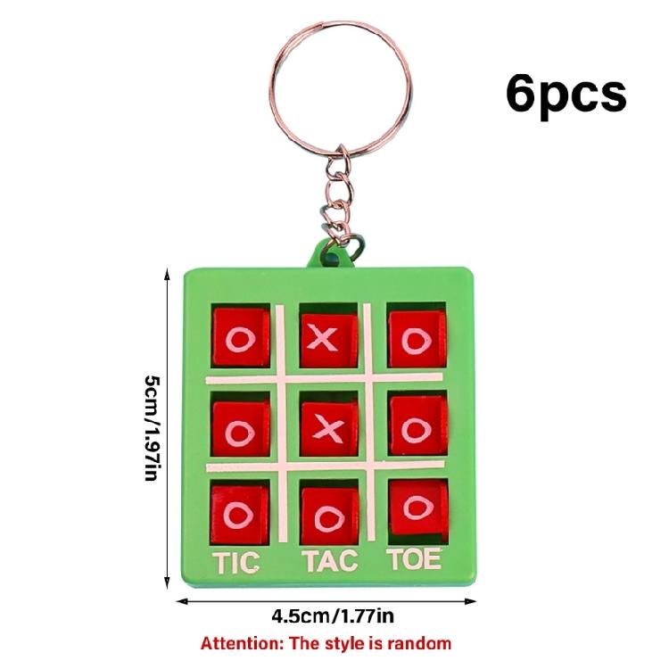 6Pcs Stress Relief Rotating Toy Keychain Educational Chess Game Keyring Puzzle Game Toy Accessories Puzzle Game Keychain