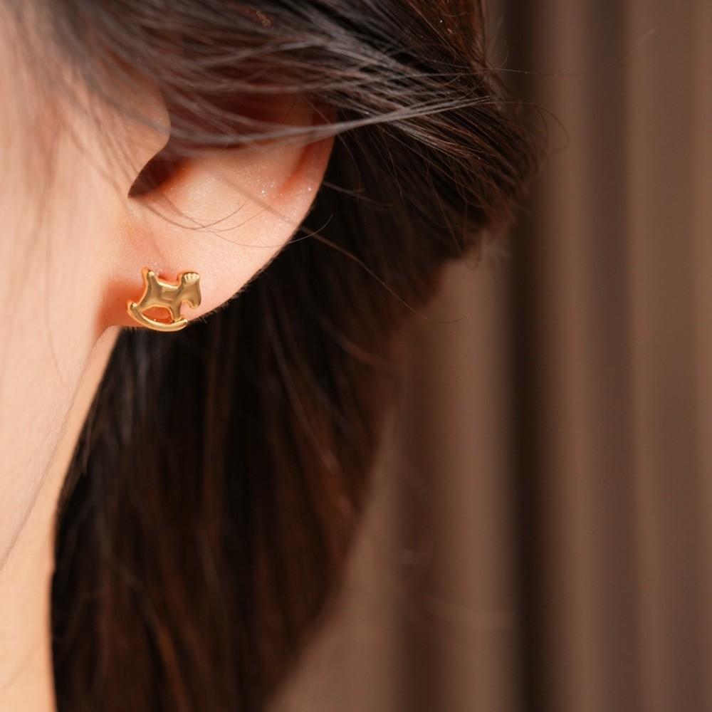 Zink Zinklegierung Mini Pferde Ohrstecker Cartoon Hängeohrringe Persönlichkeit Mini Pony Stecker Ohrringe Mädchen Geschenk