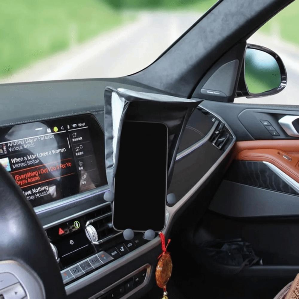 Compact Size Phone Umbrella Silver-Coated Fabric Car Phone Holder  Motorcycle Accessory