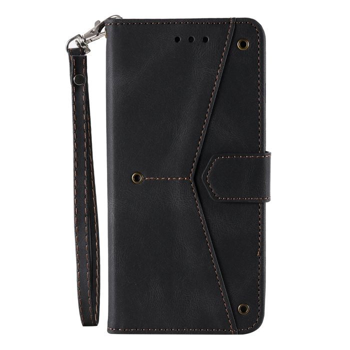 Étui portefeuille pour Samsung Galaxy A37 (5G) - Coque rabat - Cuir synthétique - Support intégré - 3 fentes cartes - Noir