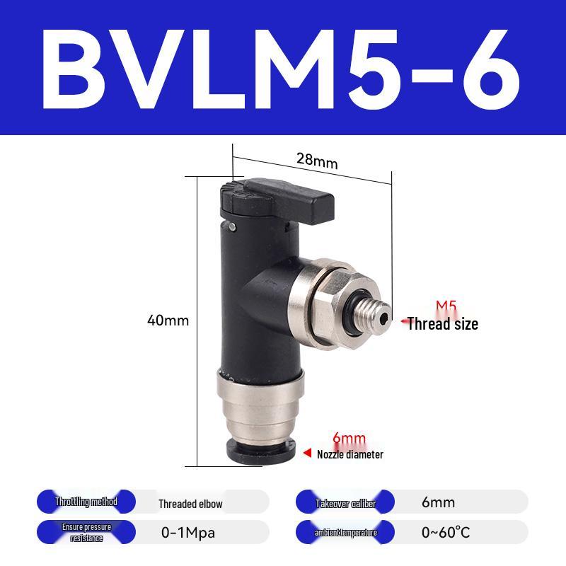 Micro Mini Ball Valve, Single Handle Pneumatic Switch, Manual Tube Air Control Valve