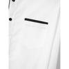 Spring Men's White Button Down Shirt with Black Placket and Cuffs Formal Blouse