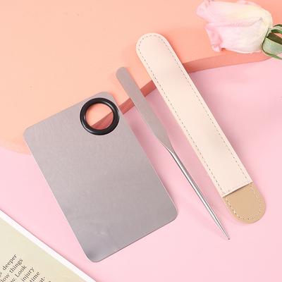 1Set Stainless Steel Dual Heads Makeup Toner Spatula Mixing Stick Foundation