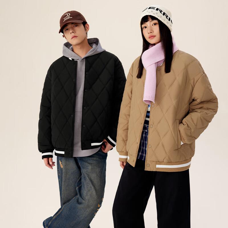 MINISO Men's 2024 Winter Thick Color-block Baseball Collar Padded Jacket