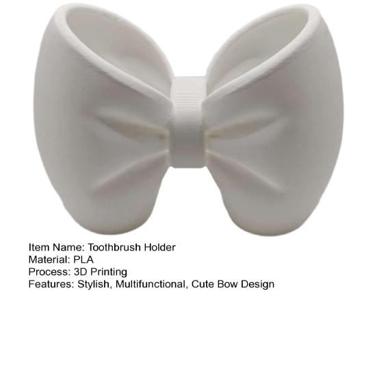 Cute Bow Toothbrush Holder Decorative Pen Holder Stylish Toothbrush Stand Desk Organizer for Pens Makeup Brushes