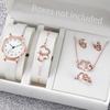 Xiaomi 5/6PCS Fashion Women's Quartz Watch Leather Band Analog Quartz Watches with Diamond Jewelry (Without Box)