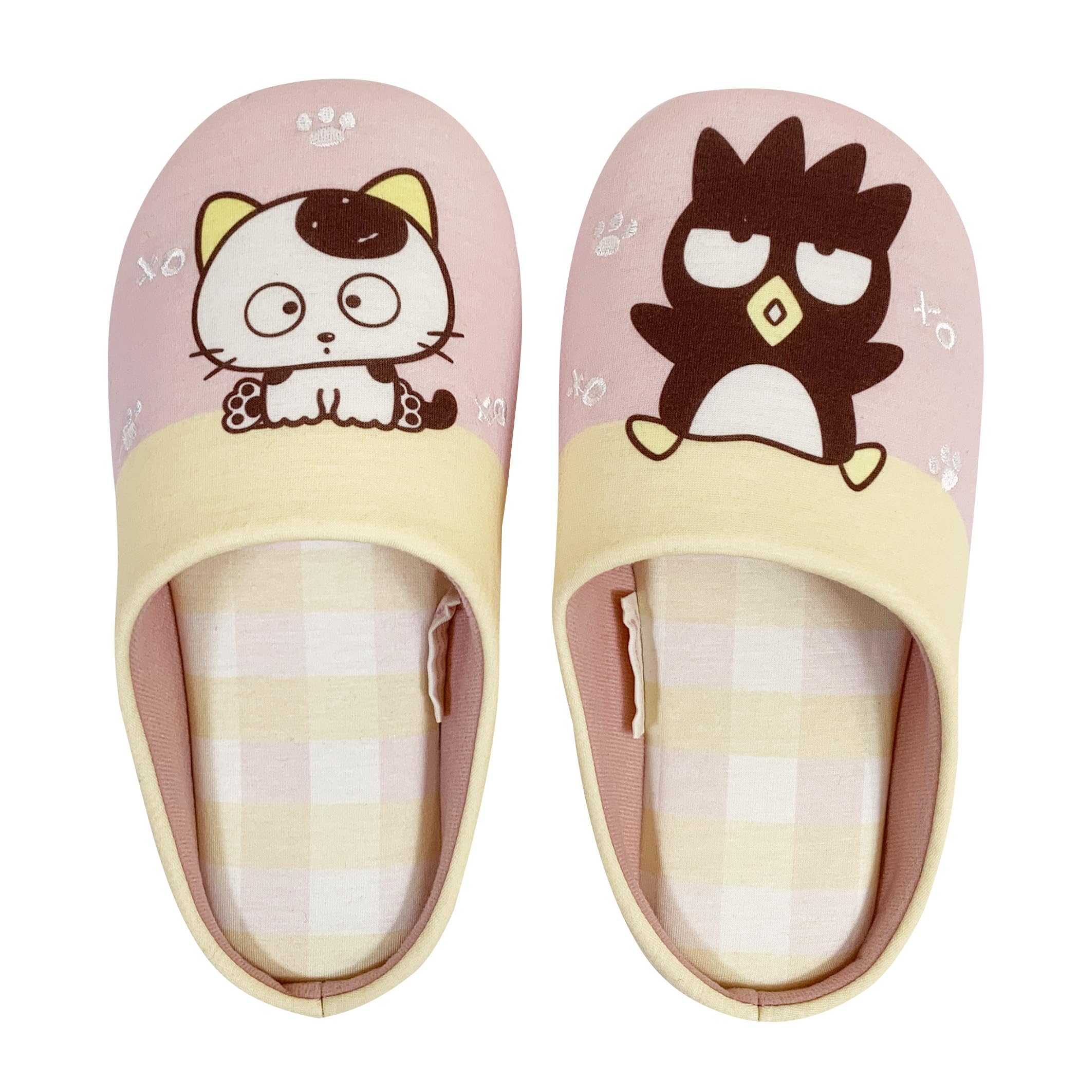 

Atelier Momo and Momo Tama Friends x Sanrio Characters Tama Room Indoor Size Pink x & Badtz-Maru Shoes, Slippers, M, 23-25cm, Yellow, TFS43951-51