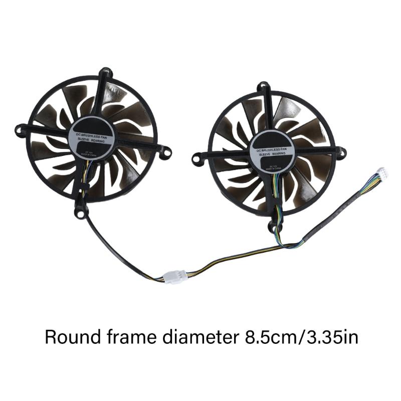 2Pcs 86mm/3.39in 4Pin 12V VGA Fan Graphics Card Cooling Fan for eForce GTX1060 GTX960 GTX950 Fan