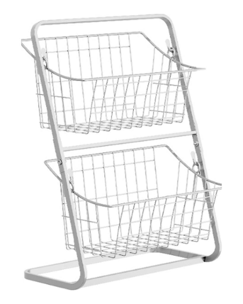 Półki Stojak do Przechowywania Dwuwarstwowy Kosz Oszczędność Miejsca Metalowy Stojak na Kwiaty Półka Organizer