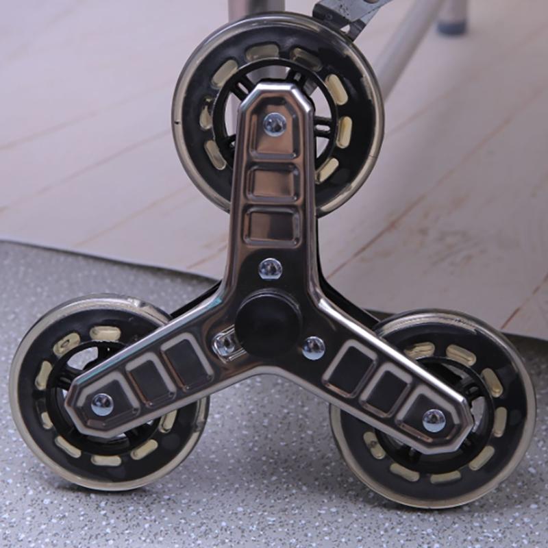 2Pcs Trolley Casters Foldable Shopping Cart Wheel  Stair Climbing Triangular Wheel Sliding Rollers Replacement Casters