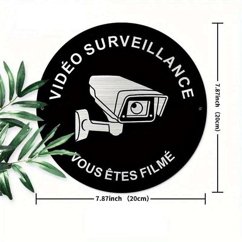 Security Warning Sign cm Metal Wall Decor Waterproof Vintage French Style for Video Surveillance Area 20x30cm(7.8x11.8inch)