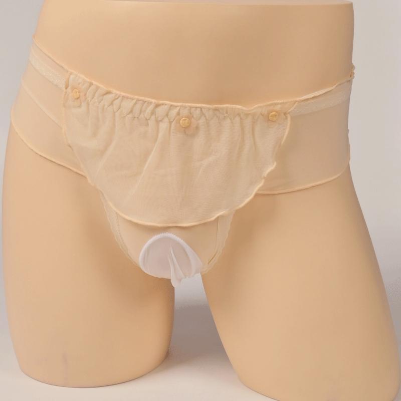 Sous-vêtements Sissy pour Hommes Culotte Ultra-Fine Dentelle Respirante Slip Été Culotte Transparente Poche Gays Imite Sous-vêtements
