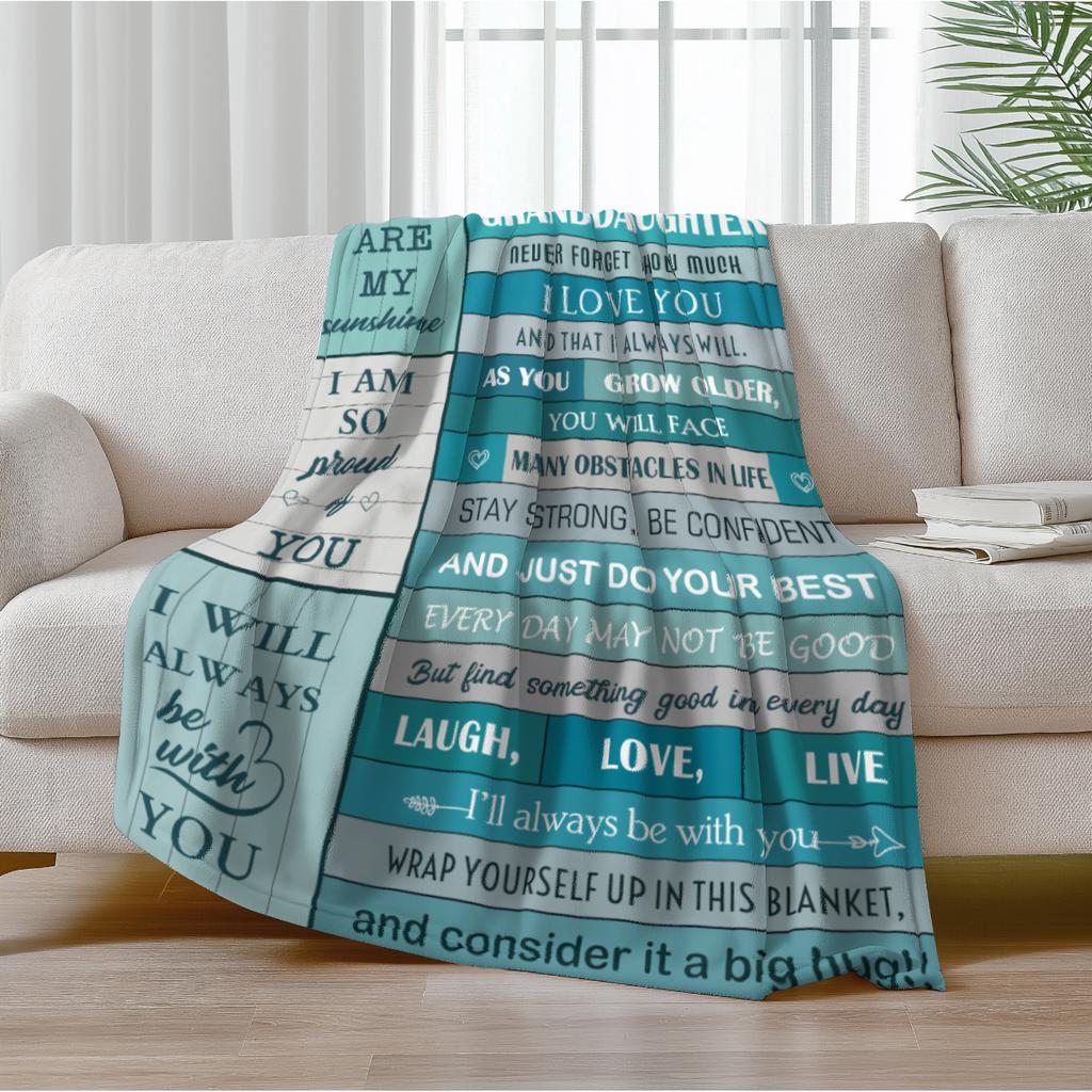 1pc for granddaughter's growth confession blanket, eternal love, soft and comfortable flannel blanket, sofa decoration