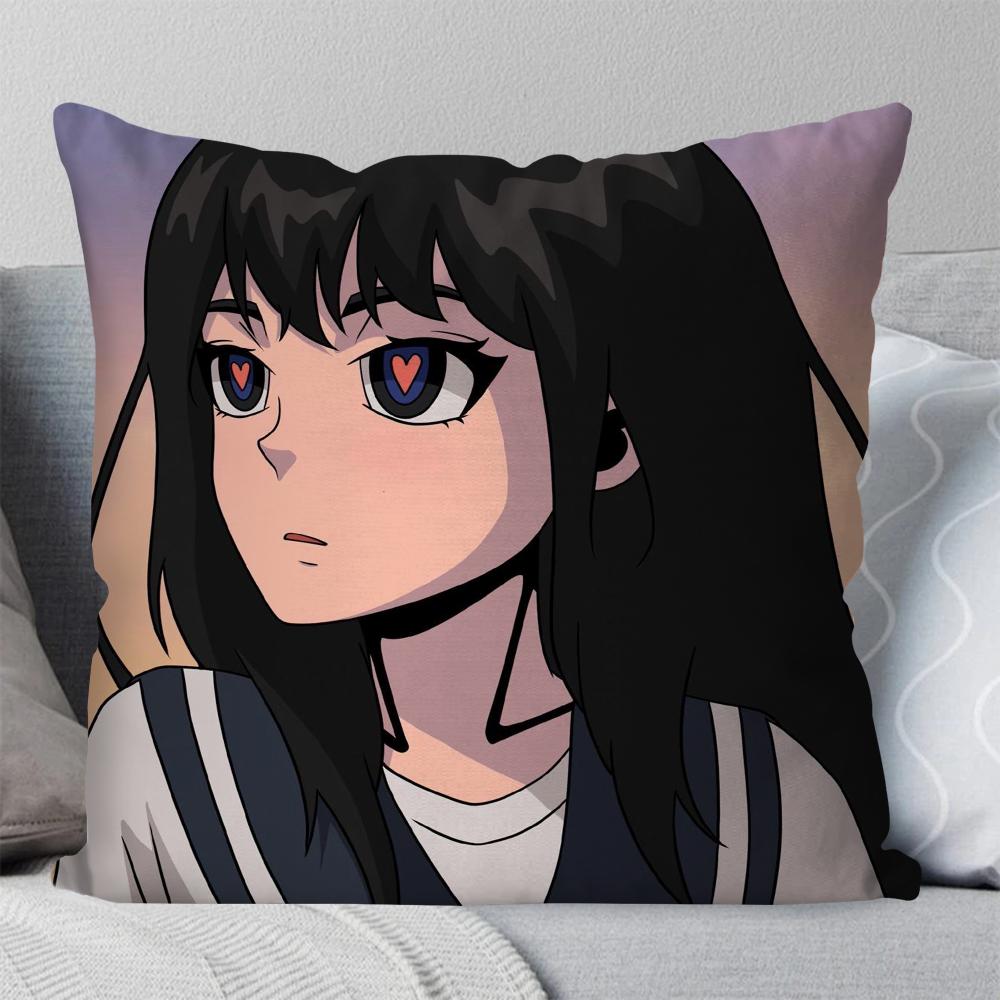 

1pc A-AOKIZY Animation Art Pillow Case Square Pillow Bedroom Sofa Leisure Comfort Cushion Car Living Room Home Decoration 40X40 16x16Inch