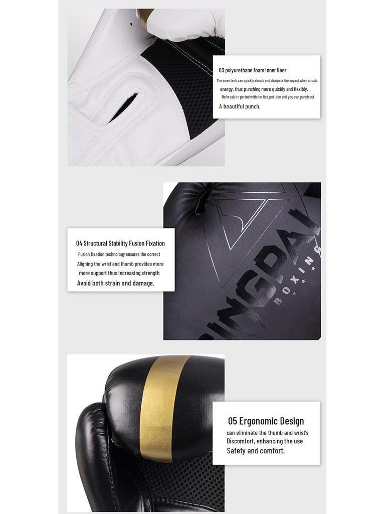 Adult Professional Sanda Boxing Gloves - Breathable, Large Size for Men & Women, Ideal for Punching Bag & Sparring.
