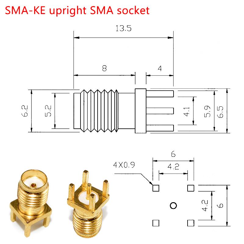 10 szt. Sma Żeńskie Męskie Gniazdo Lutowane 1,6 mm Nakrętka Krawędziowy Klips Prosty Montaż Złącza RF Gniazdo Żeńskie Przepustowe Złącze Zaciskane