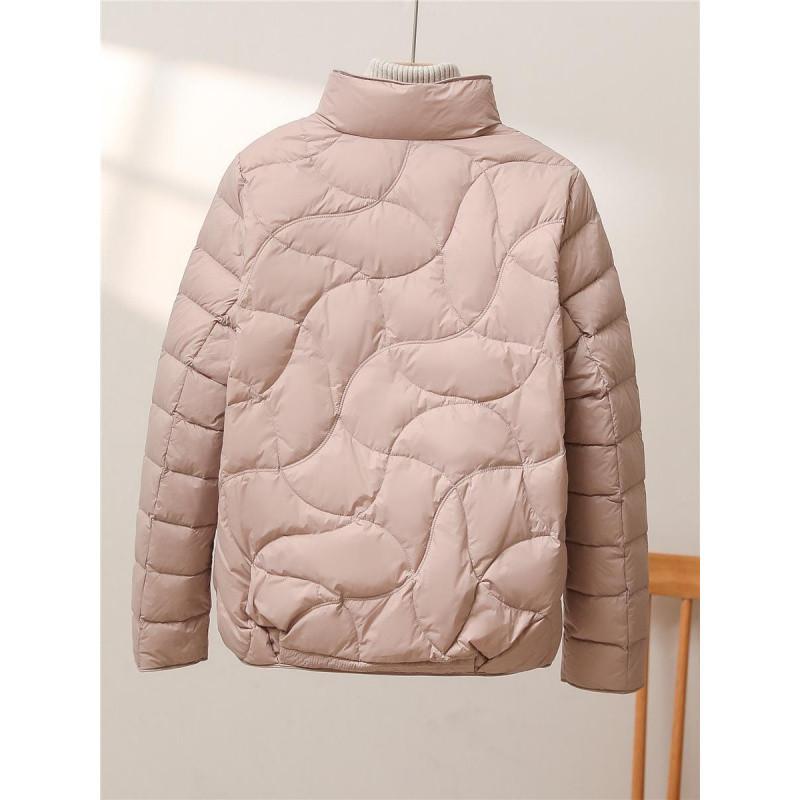 Leichte Daunenjacke Damen Kurz Neue Herbst- und Wintermode Stehkragen Vielseitige Jacke