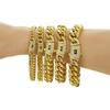 Hip Hop Heißes Design Edelstahl 14K Gold Plated Zirkon Monaco Kette 6/8/10/12/14/16mm Miami Cuban Link Kette für Damen Herren